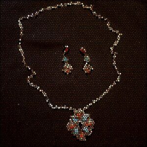 American Spirit Pin/Pendant Necklace & Earrings Set